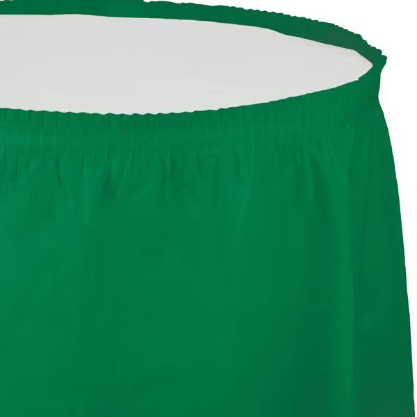 Emerald Green Plastic Tableskirt, 14', 6PK, Touch Of Color, Mfr#: 010020
